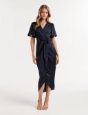 Forever New Carolina Satin Midi Dress in Blue 12