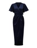 Forever New Carolina Satin Midi Dress in Blue 12