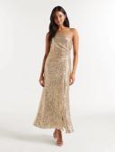 Forever New Carolyn Sequin Gown in Rose Gold 4