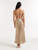 Forever New Carolyn Sequin Gown in Rose Gold 4