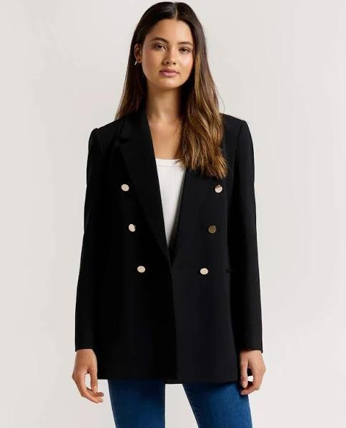 Forever New Chloe Military Blazer in Black 16