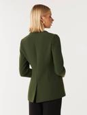 Forever New Chloe Military Blazer in Green Khaki 10