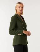 Forever New Chloe Military Blazer in Green Khaki 14