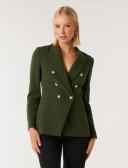 Forever New Chloe Military Blazer in Green Khaki 4