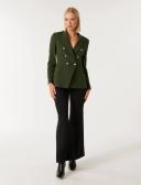 Forever New Chloe Military Blazer in Green Khaki 4