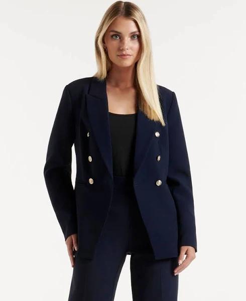 Forever New Chloe Military Blazer in Navy 4