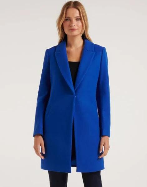 Forever New Cleo Single Breasted Coatigan in Blue Royal Blue 14