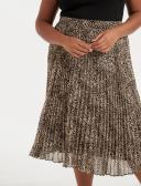 Forever New Curve Hailee Pleated Skirt in Brown Multi Brown 18