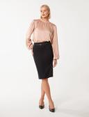 Forever New Diana Belted Pencil Skirt in Navy 16