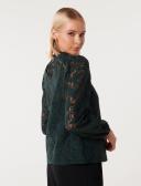 Forever New Geri Floral Lace Blouse in Green Emerald 10