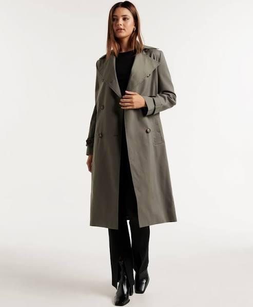 Forever New Hamilton Trench Mac in Green Olive 14