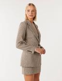 Forever New Kerry Single Breasted Wool Blazer in Brown Taupe 16