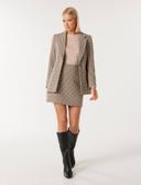 Forever New Kerry Single Breasted Wool Blazer in Brown Taupe 16