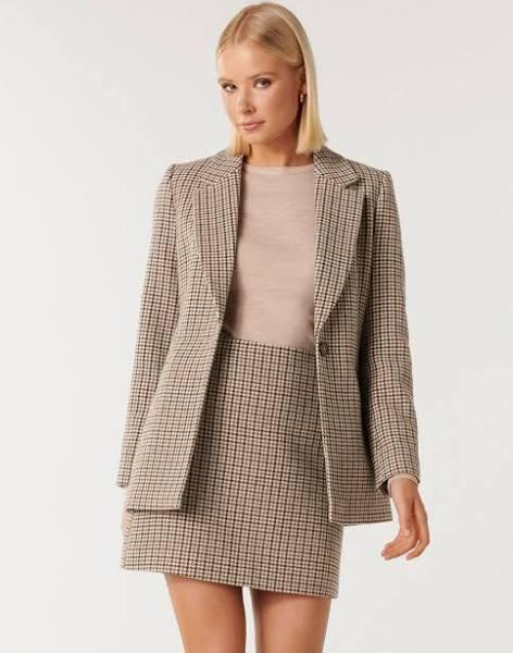 Forever New Kerry Single Breasted Wool Blazer in Brown Taupe 16
