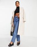 Forever New Longline Relaxed Formal Coat in cream-White