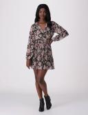Forever New Lynne Pleated Georgette Mini Dress in Multi Black 10