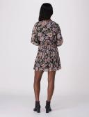 Forever New Lynne Pleated Georgette Mini Dress in Multi Black 10