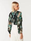 Forever New Odette Metallic Blouson Sleeve Blouse in Multi Assorted 16