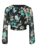 Forever New Odette Metallic Blouson Sleeve Blouse in Multi Assorted 16