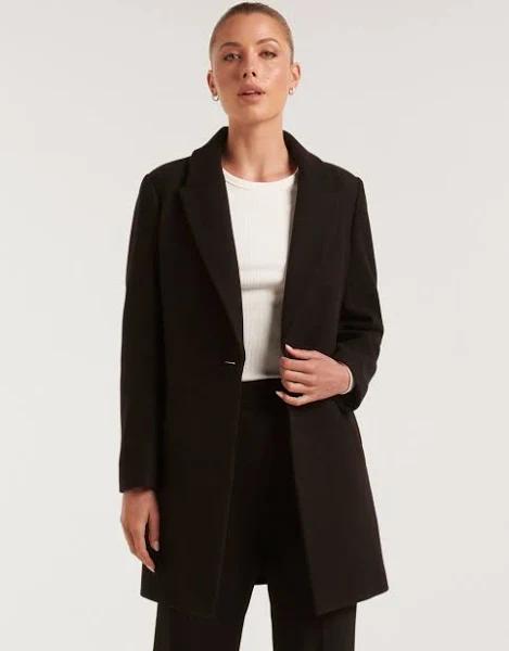 Forever New Petite Becca Single Breasted Coatigan in Black 12