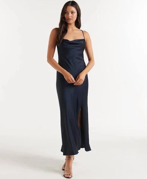 Forever New Petite Blair Back Detail Maxi Dress in Navy 14