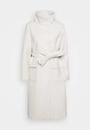 Forever New Petite Funnel Neck Wrap Tie Smart Coat in cream-White