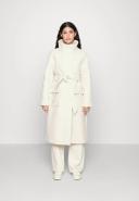 Forever New Petite Funnel Neck Wrap Tie Smart Coat in cream-White