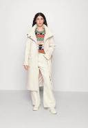 Forever New Petite Funnel Neck Wrap Tie Smart Coat in cream-White