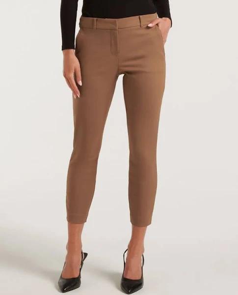 Forever New Petite Mindy 7/8Th Slim Pants in Brown Chestnut M 10