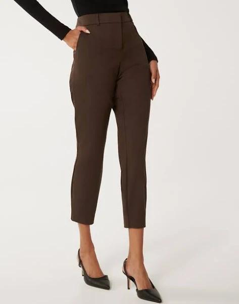 Forever New Petite Mindy 7/8Th Slim Pants in Brown Chocolate 10