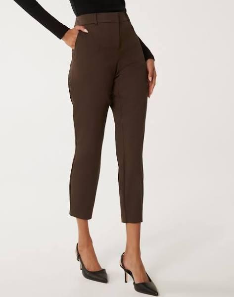 Forever New Petite Mindy 7/8Th Slim Pants in Brown Chocolate 16