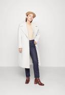 Forever New Petite Wrap Tie Formal Midi Coat in cream-White