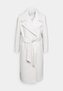 Forever New Petite Wrap Tie Formal Midi Coat in cream-White