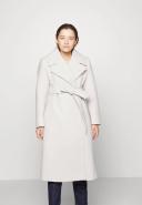 Forever New Petite Wrap Tie Formal Midi Coat in cream-White