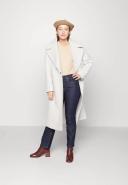 Forever New Petite Wrap Tie Formal Midi Coat in cream-White