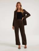 Forever New Sandy Satin Boyfriend Blazer in Brown Chocolate 4