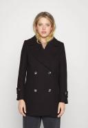 Forever New Smart Wrap Coat in Black