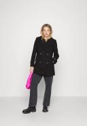 Forever New Smart Wrap Coat in Black