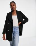 Forever New Smart Wrap Coat in Black