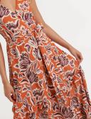 Forever New Tatianna Sleeveless Tiered Midi Dress in Orange 14