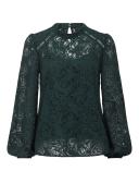 Forever New Women's Geri Floral Lace Blouse in Deep Emerald, Size 8