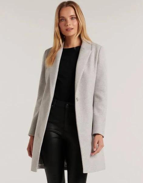 Forever New Women's Kiana SB Petite Coatigan in Dark Grey Marle, Size 8