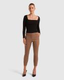 Forever New Women's Mindy Petite 7/8Th Slim Pants in Chestnut, Size 6