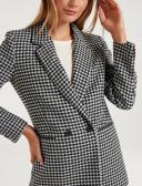 Forever New Twiggy Double Breasted Blazer in Black Blk/White 16