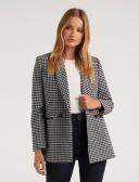 Forever New Twiggy Double Breasted Blazer in Black Blk/White 16