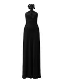 Forever New Yvette Knot Tie Neck Gown in Black 10