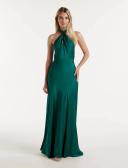 Forever New Yvette Knot Tie Neck Gown in Green Forest 10