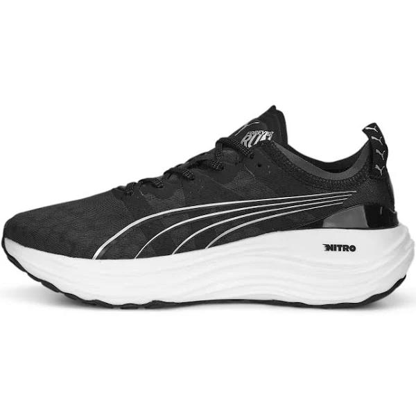ForeverRun Nitro Women's Running Shoes in Black/White, Size 8.5 by Puma