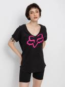 Fox Boundary Short Sleeve Top Womens - Black/Pink - L
