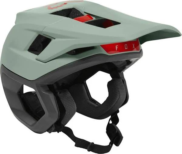 Fox Racing Dropframe Pro MTB Helmet - Light Green/Red - XL